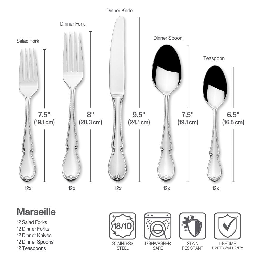 Marseille 65 Piece Flatware Set. Service for 12 - Image 4