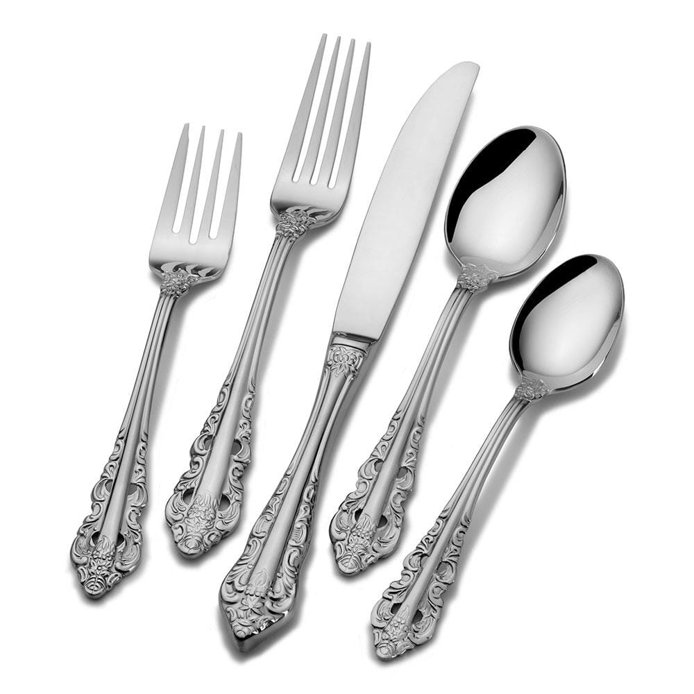 Antique Baroque 65 Piece Flatware Set. Service for 12