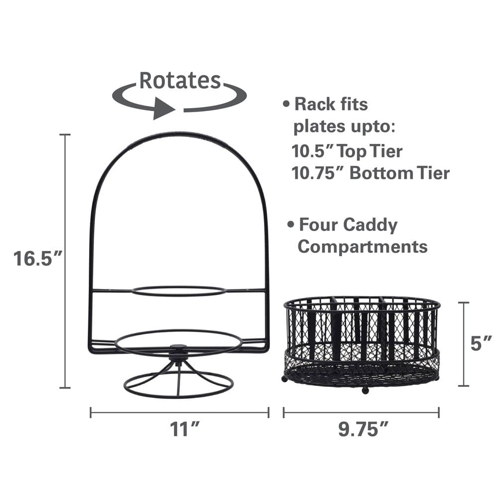 Band and Stripe Swivel Hostess Buffet Storage Caddy - Image 6