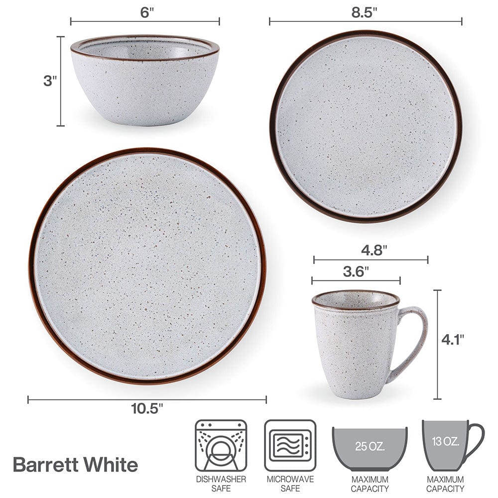 Barrett White 16 Piece Dinnerware Set. Service for 4 - Image 10