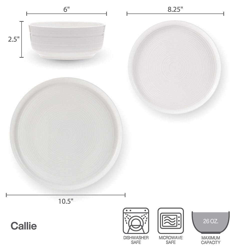 Callie 12 Piece Dinnerware Set. Service for 4 - Image 5
