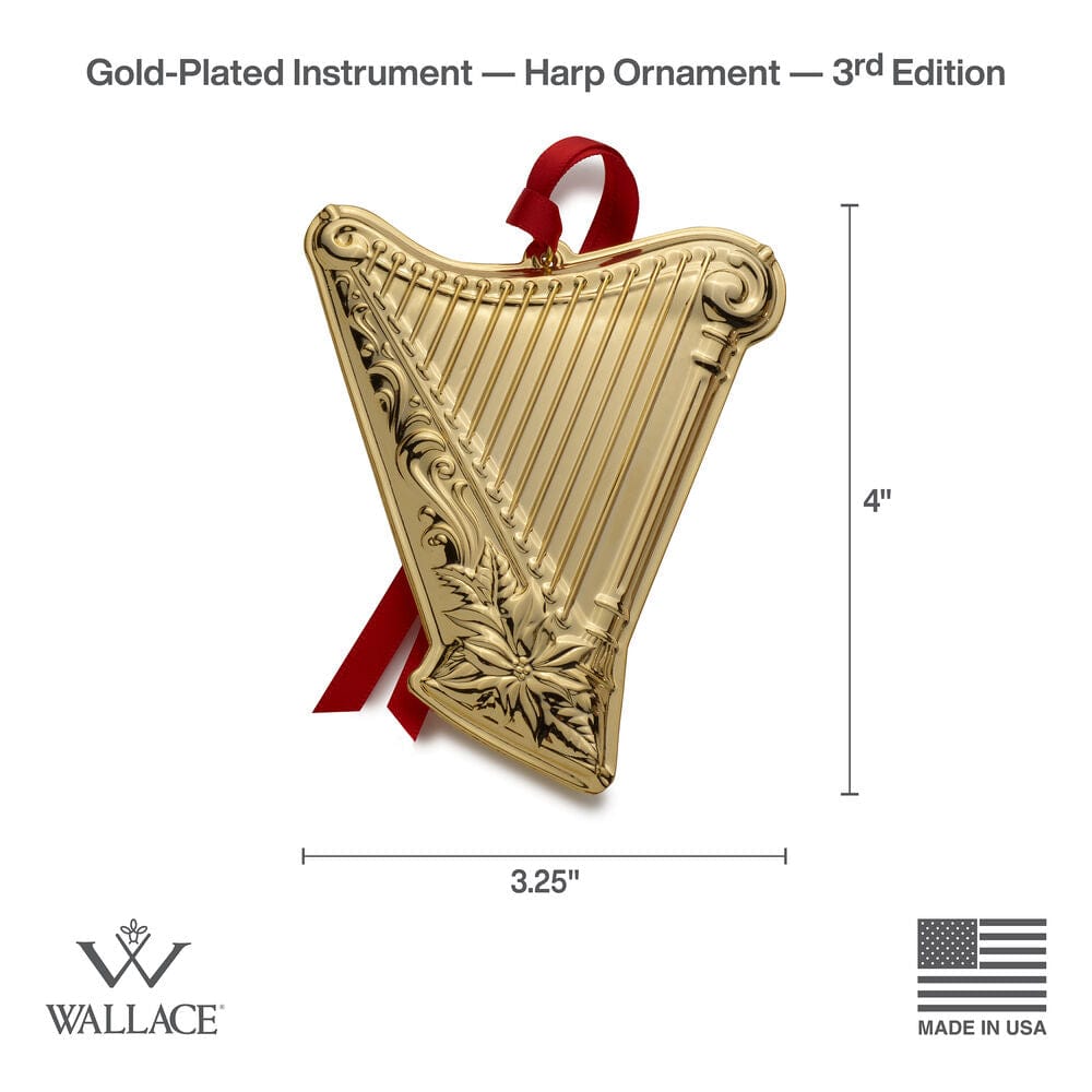 2024 Gold Plated Harp Musical Instrument Ornament. 3rd Edition - Image 5