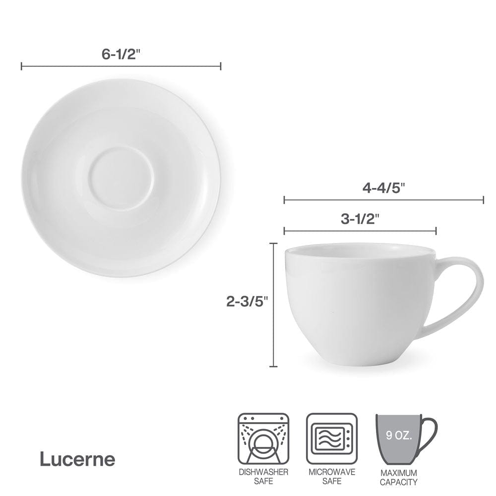 Lucerne White Tea Cup and Saucer - Image 4
