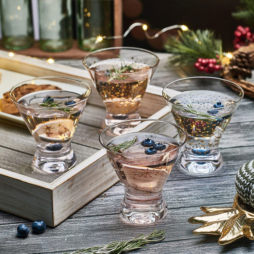 Party Set of 4 Stemless Martini Glasses - Image 3