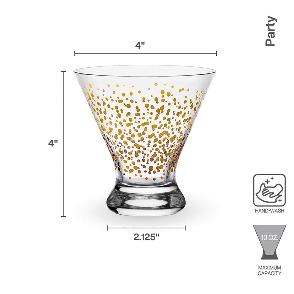 Party Set of 4 Stemless Martini Glasses - Image 4