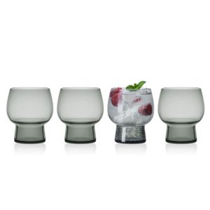 Phoebe Smoke Set of 4 Double Old Fashioned Glasses